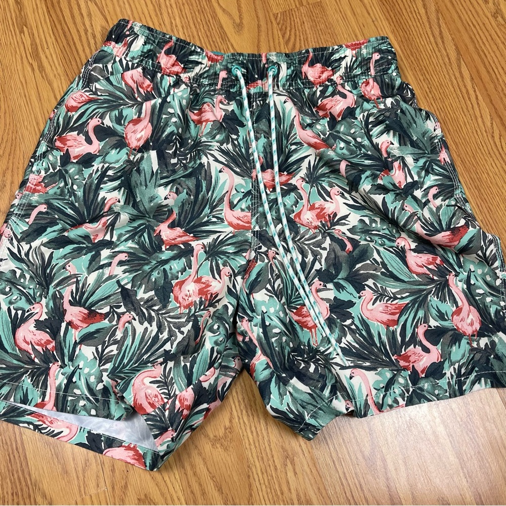 Goodfellow & Co Flamingo and Palm Swim Trunks